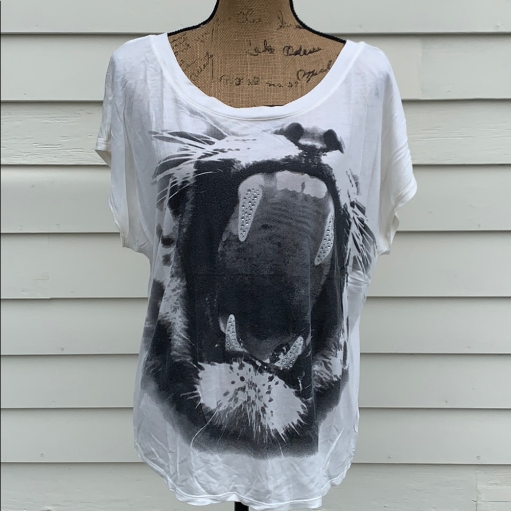Express rhinestone top size large